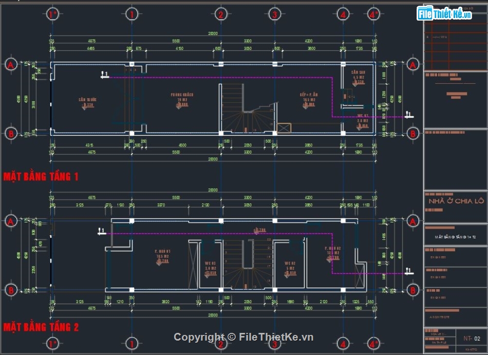 mẫu nhà phố 3 tầng,Cad nhà phố 3 tầng,Nhà phố 3 tầng 4.5x20m,bản vẽ nhà phố 3 tầng,full bản vẽ nhà 3 tầng